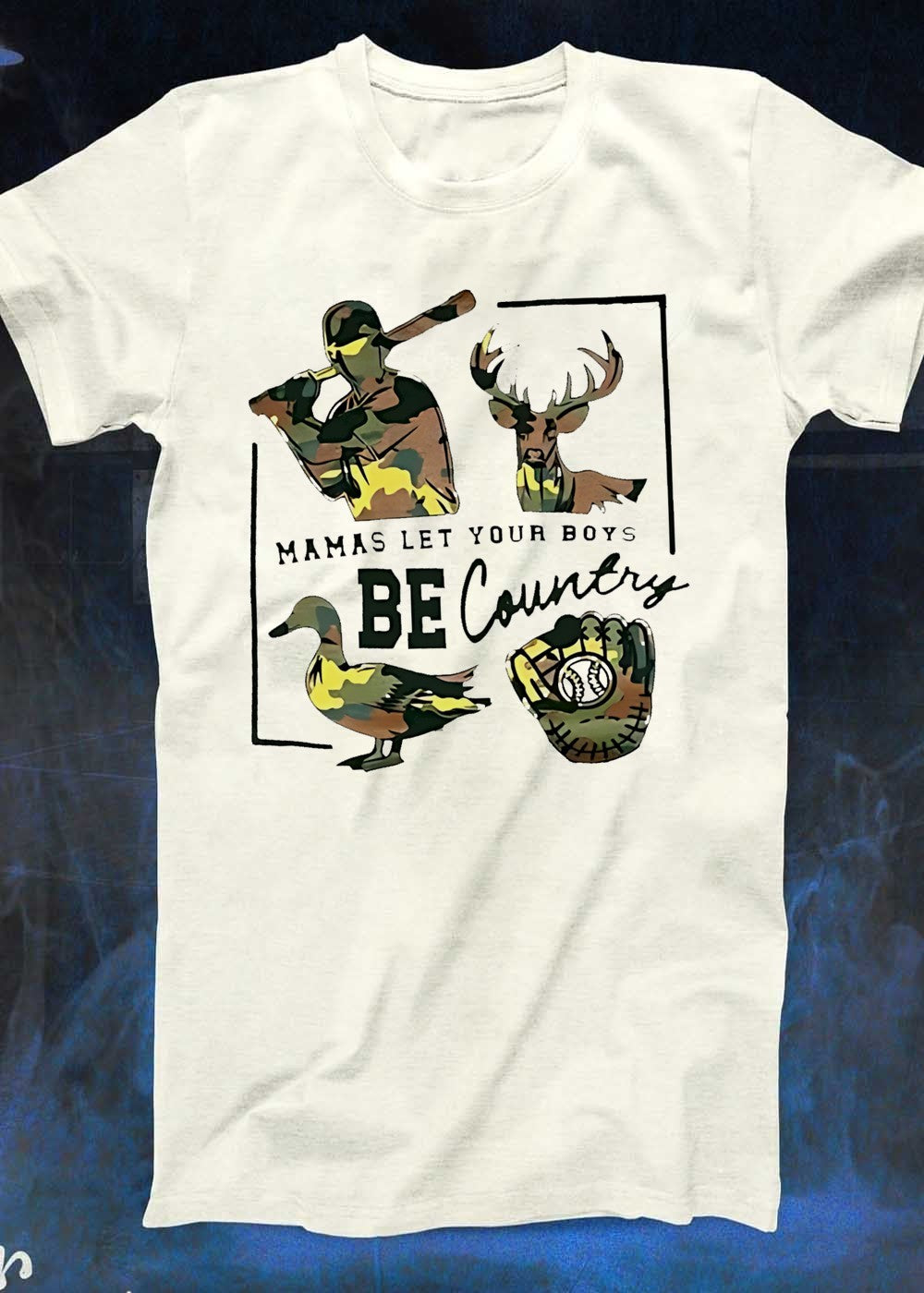 Mamas Let Your Boys Be Country Deer Duck Baseball T-Shirt