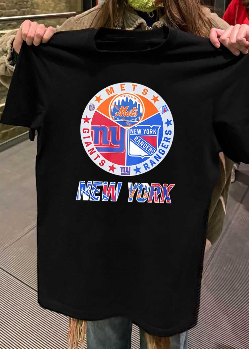 Mets Giants Rangers Logo Print New York Sport Team shirt