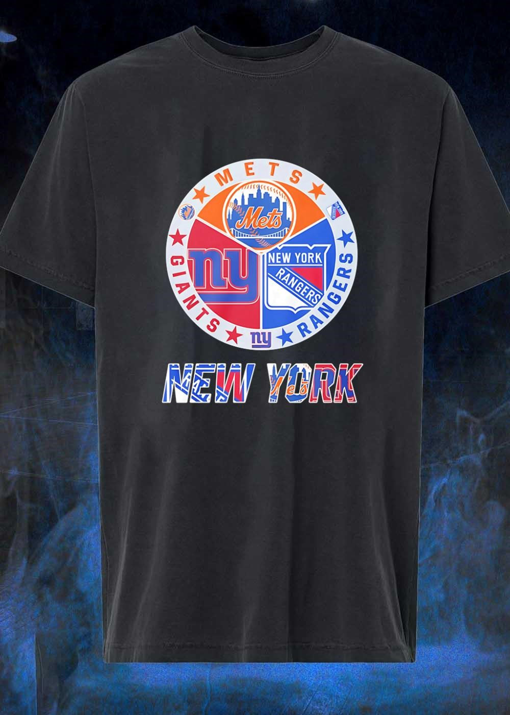 Mets Giants Rangers Logo Print New York Sport Team shirt