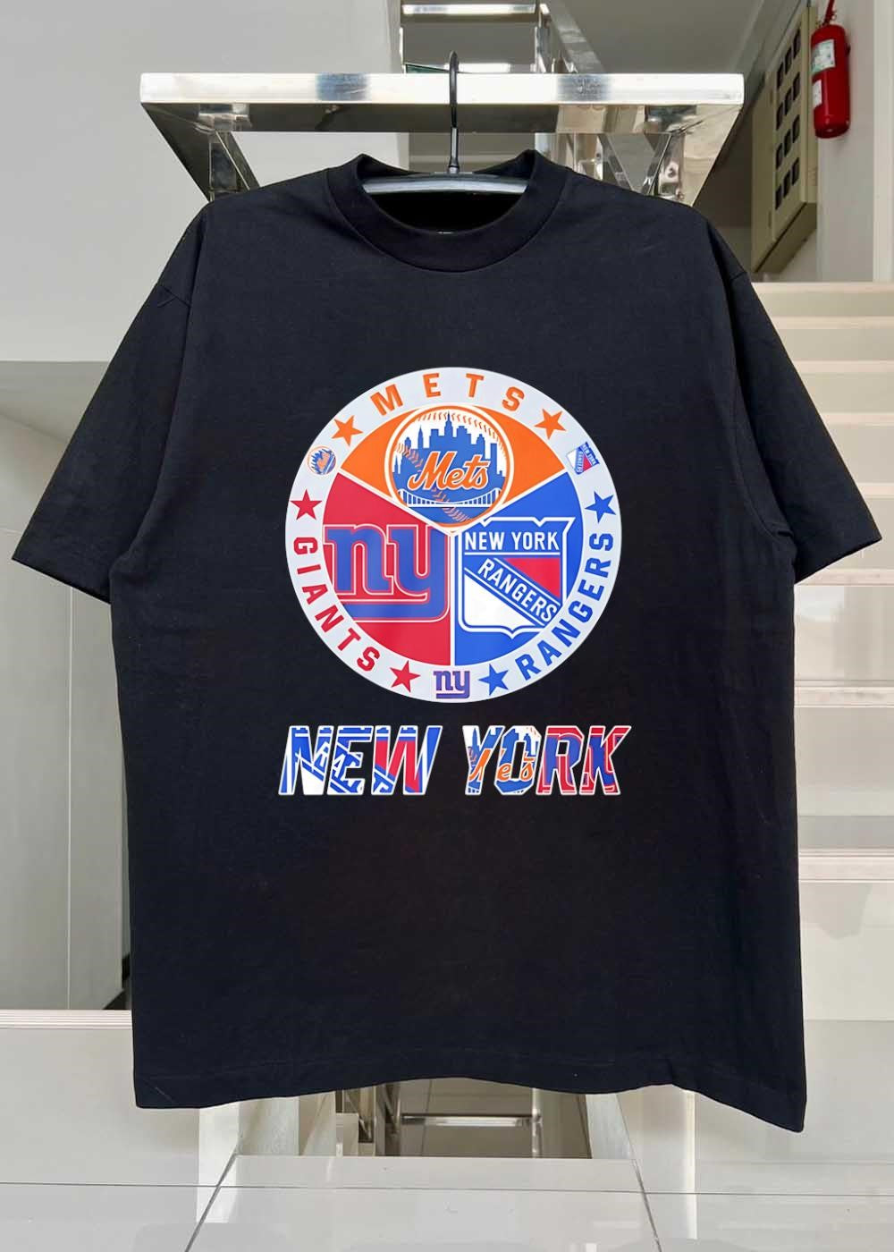 Mets Giants Rangers Logo Print New York Sport Team shirt