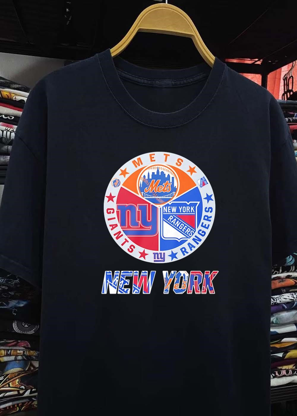 Mets Giants Rangers Logo Print New York Sport Team shirt