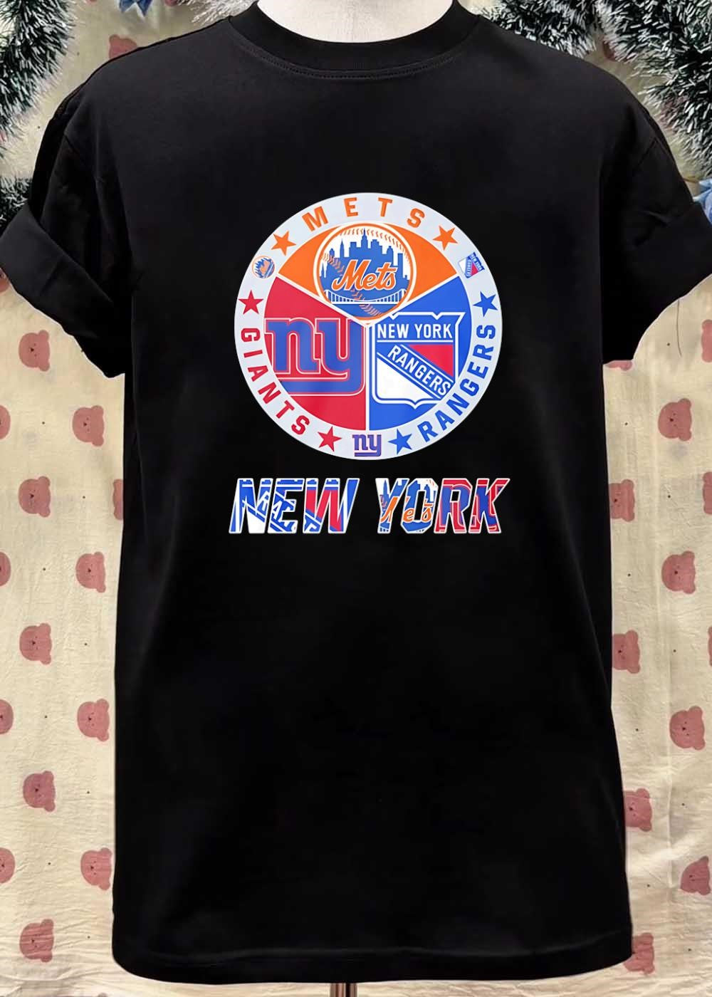 Mets Giants Rangers Logo Print New York Sport Team shirt