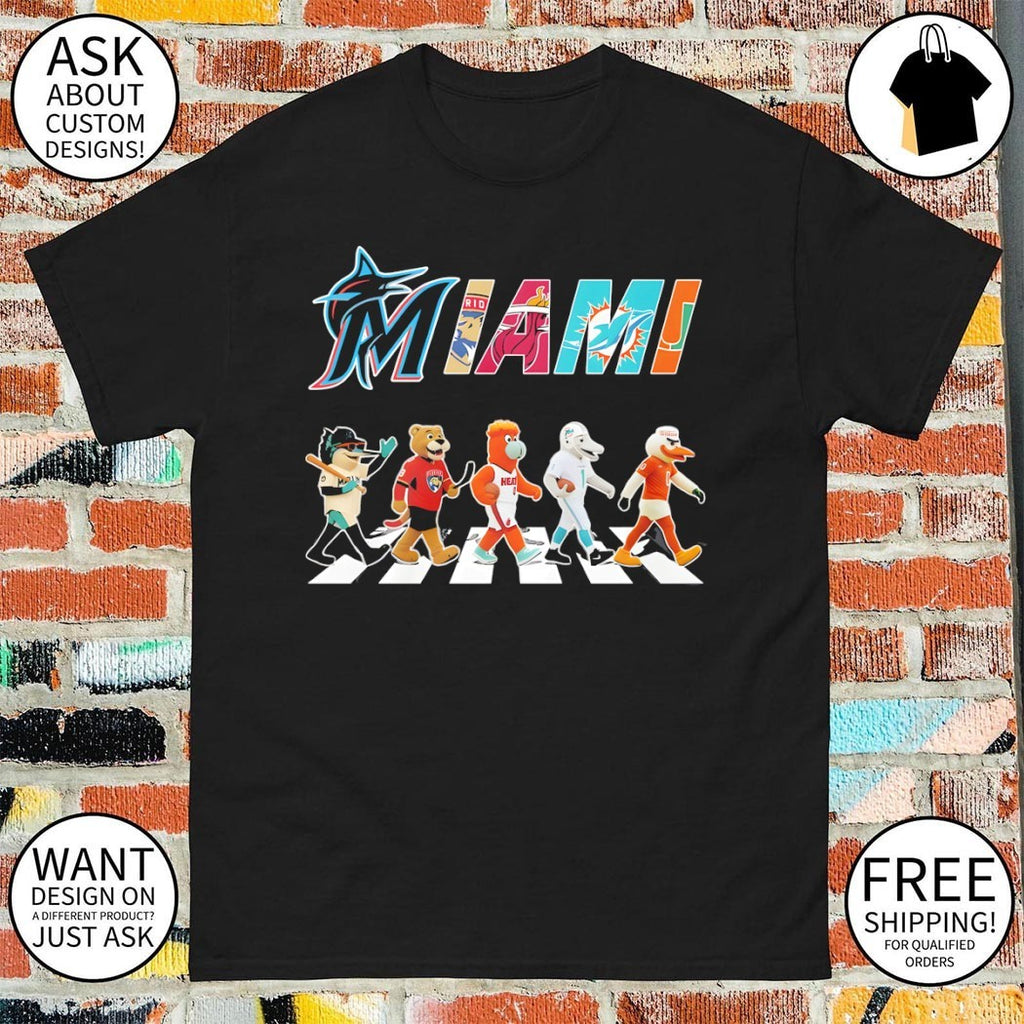 Miami Dolphins Florida Panthers Heat Marlins Hurricanes Mascot Abbey Road 2026 shirt