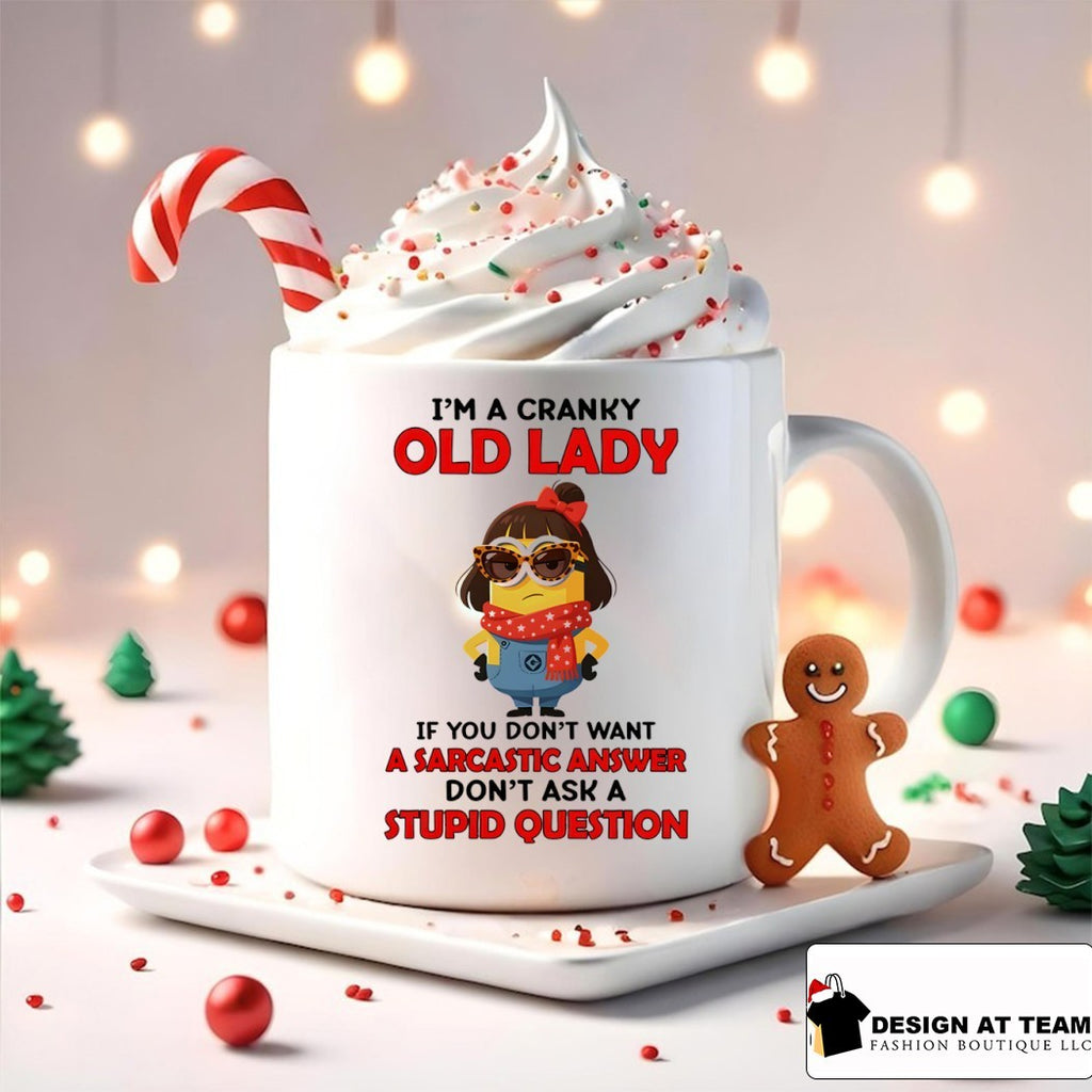 Minion character I’m a cranky old lady if you don’t want a sarcastic answer shirt