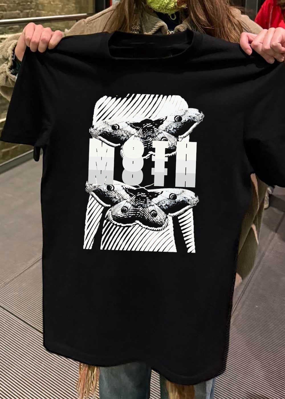 Moth Wings Graphic Reflective Text T-Shirt
