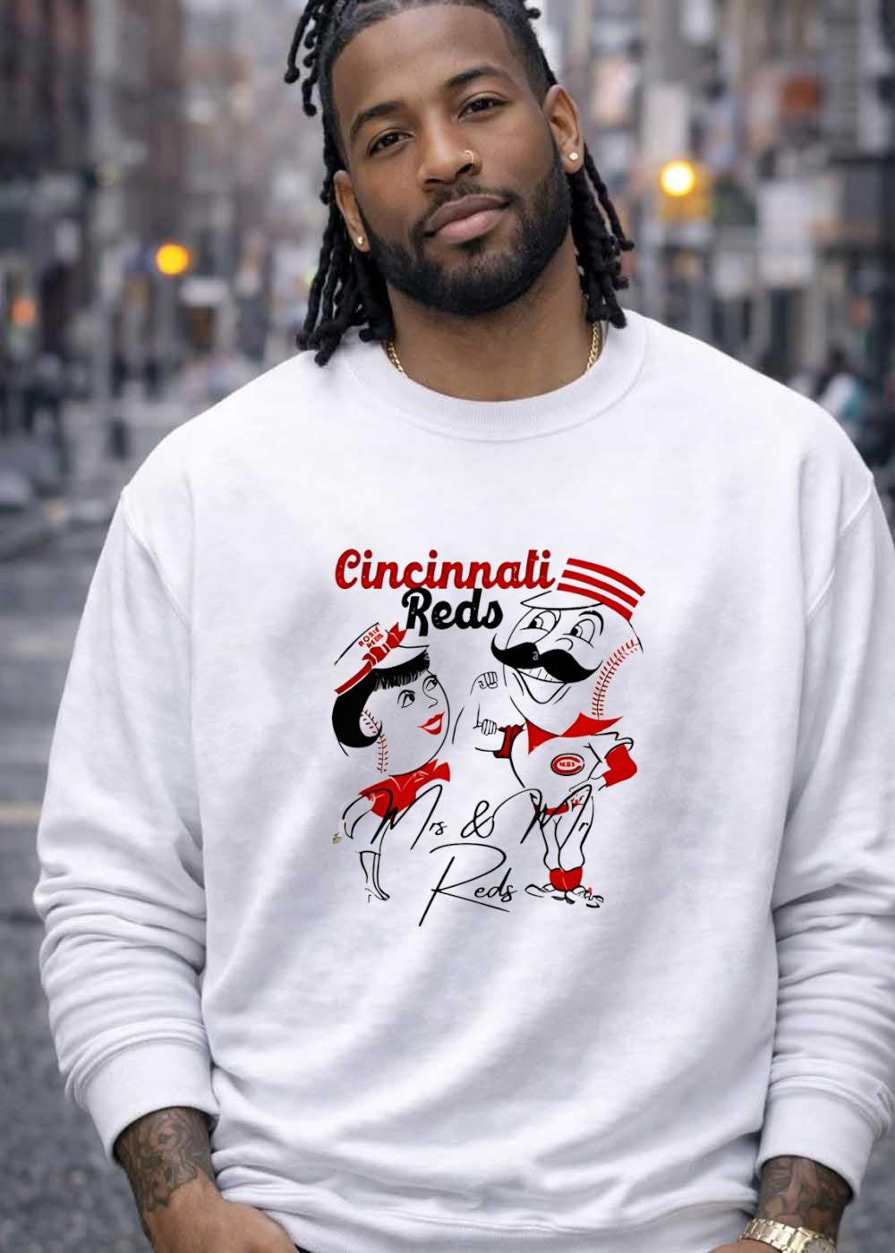 Ms & Mr Reds Cincinnati Reds Mascot Couple T-Shirt