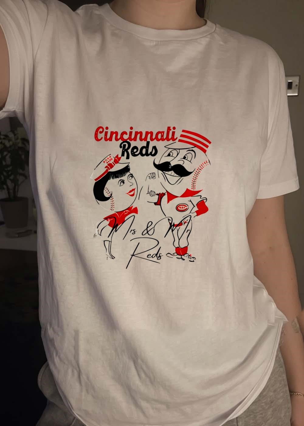 Ms & Mr Reds Cincinnati Reds Mascot Couple T-Shirt