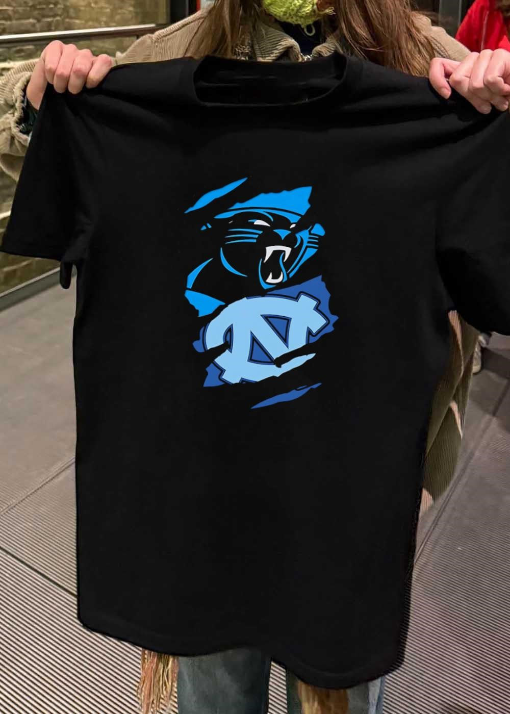 NC Tar Heels Carolina Panthers Rip Effect shirt