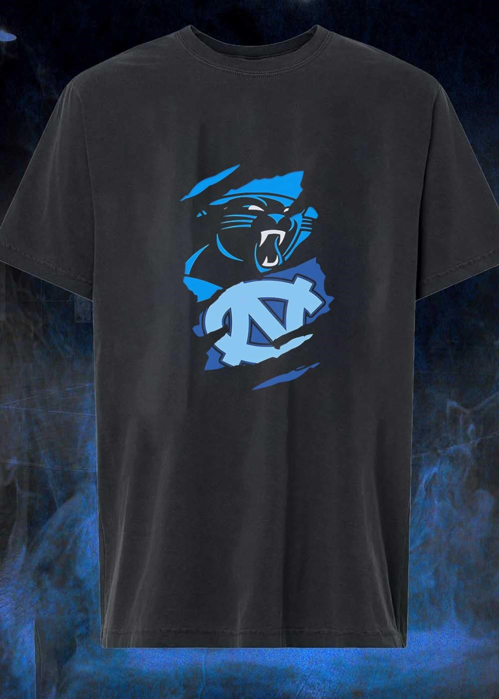 NC Tar Heels Carolina Panthers Rip Effect shirt