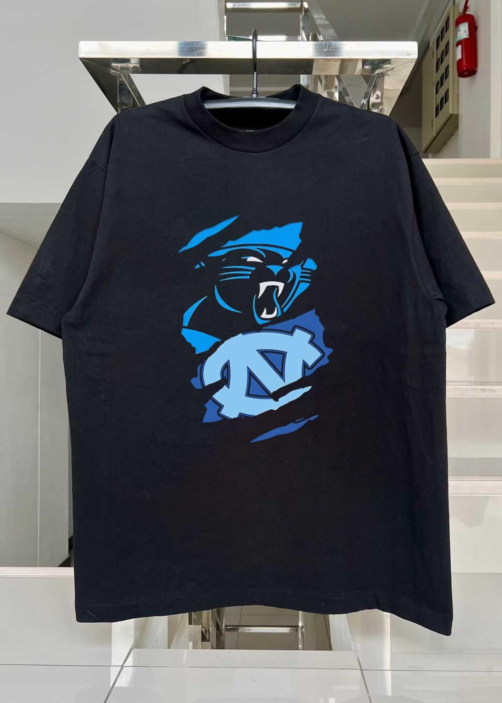 NC Tar Heels Carolina Panthers Rip Effect shirt