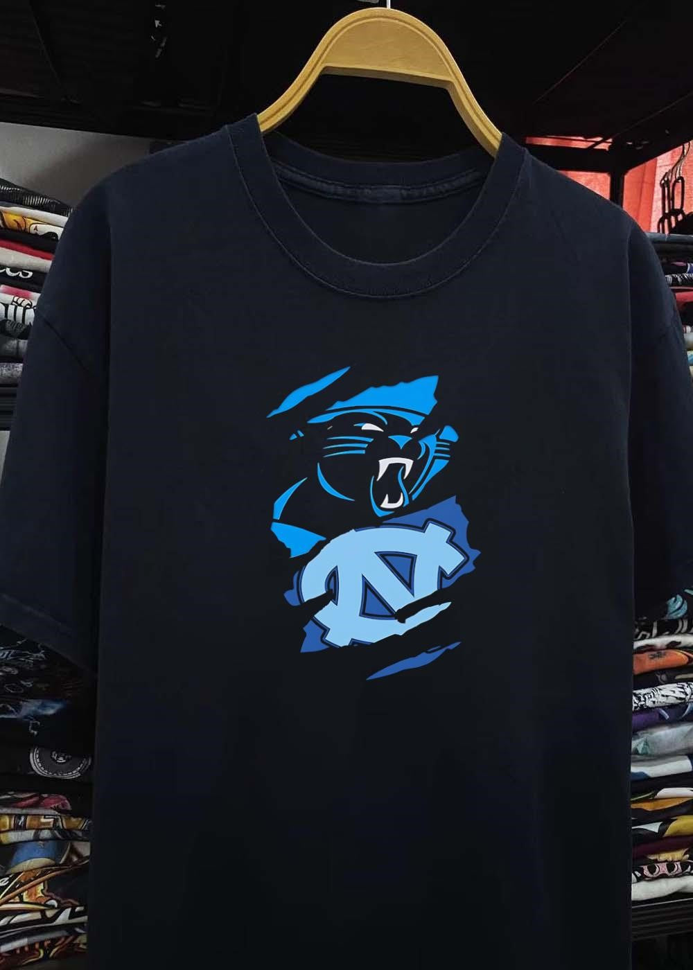 NC Tar Heels Carolina Panthers Rip Effect shirt