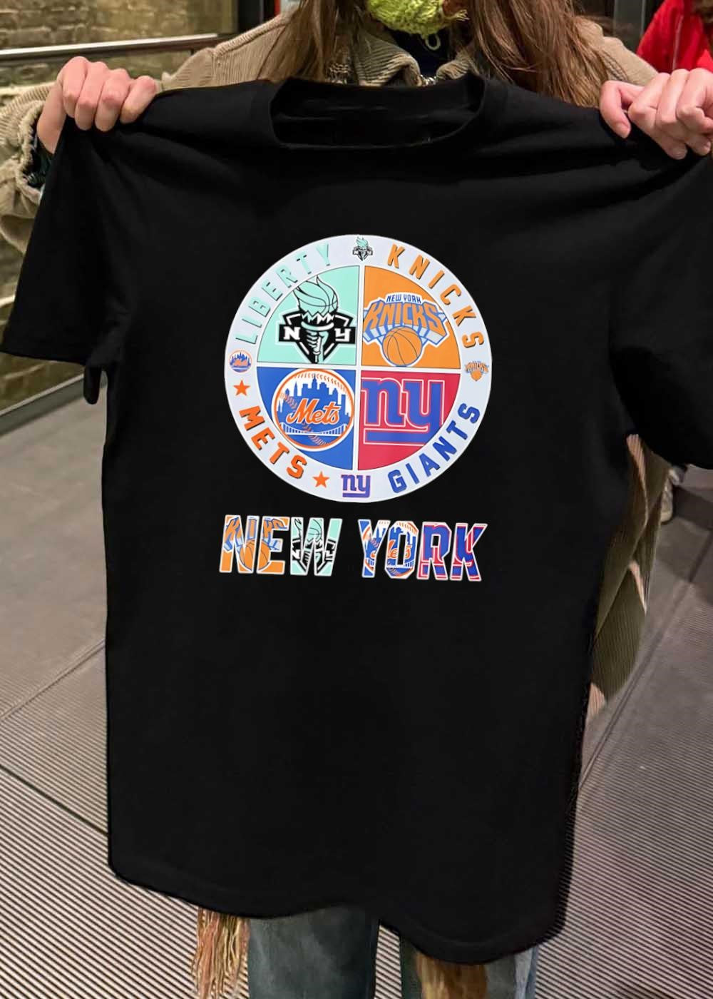 NY Sports Fans Apparel Features Liberty Knicks Mets Giants New York shirt