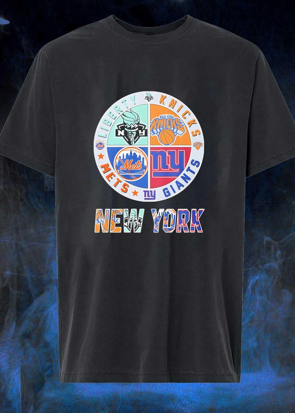 NY Sports Fans Apparel Features Liberty Knicks Mets Giants New York shirt