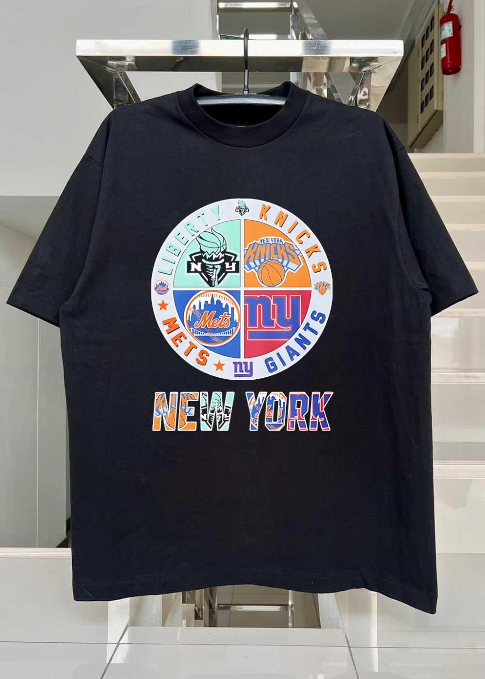 NY Sports Fans Apparel Features Liberty Knicks Mets Giants New York shirt