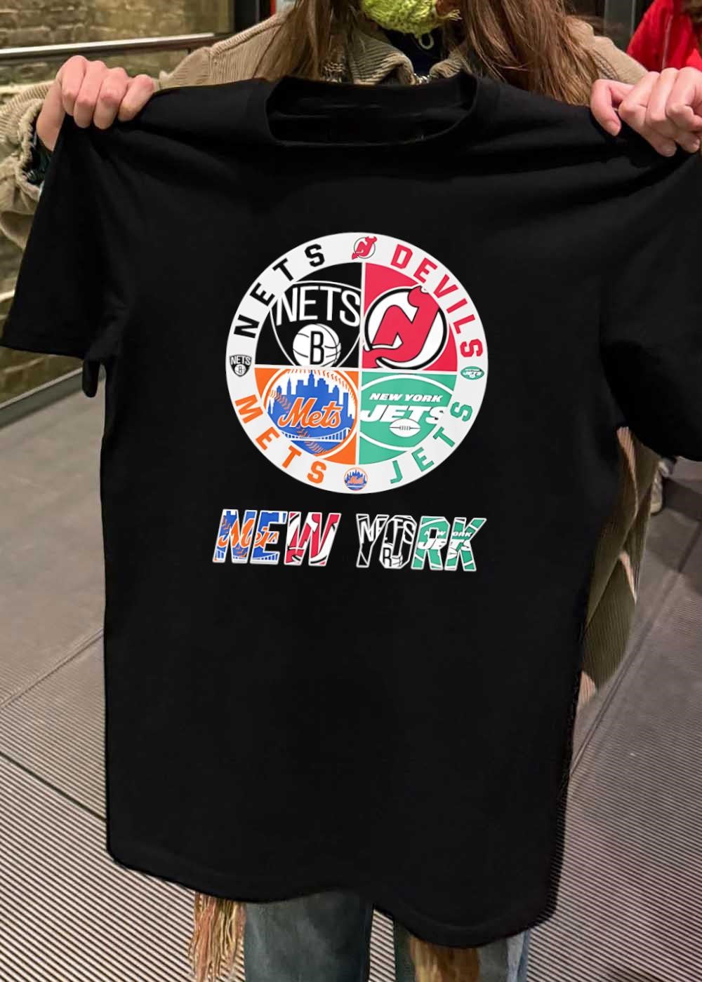 Nets Devils Mets Jets Logo New York Sports Teams Shirt