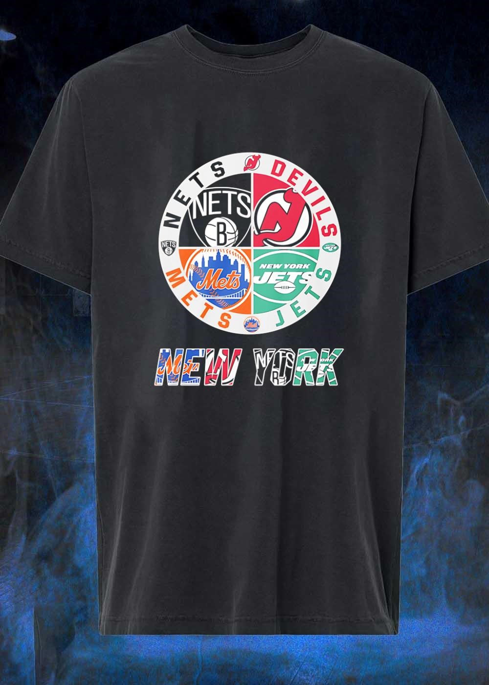 Nets Devils Mets Jets Logo New York Sports Teams Shirt