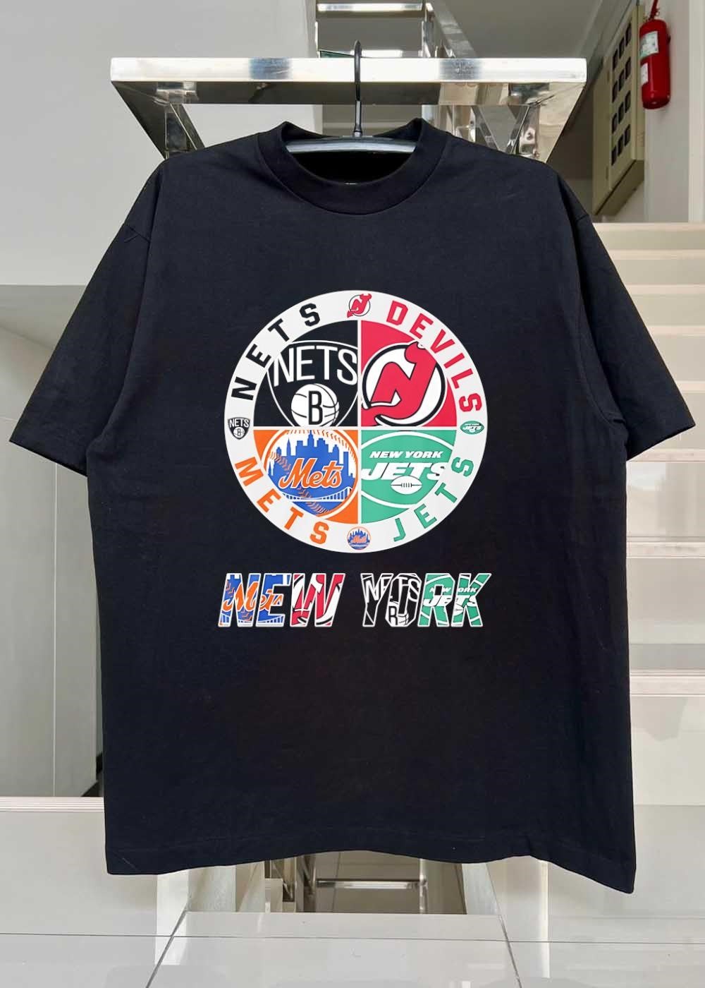 Nets Devils Mets Jets Logo New York Sports Teams Shirt