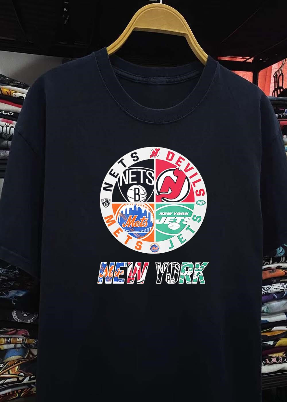 Nets Devils Mets Jets Logo New York Sports Teams Shirt