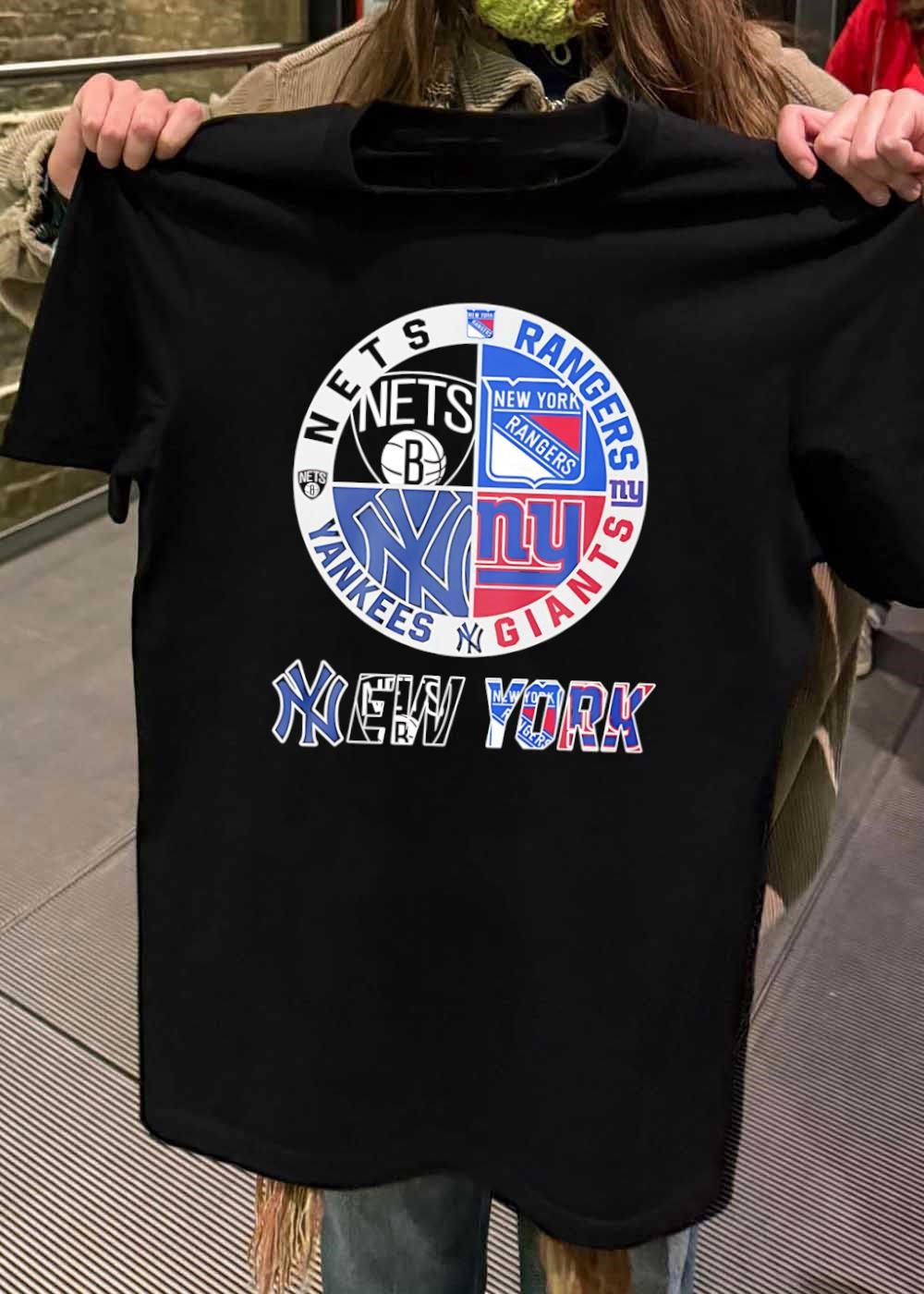 Nets Rangers Yankees Giants New York Sports Fan Logo shirt