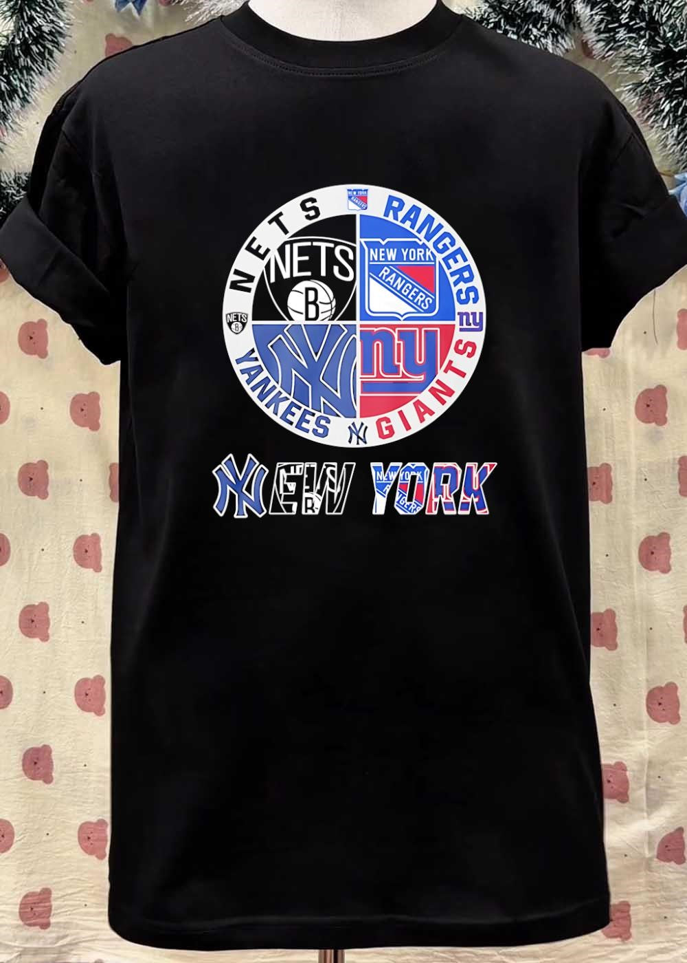 Nets Rangers Yankees Giants New York Sports Fan Logo shirt