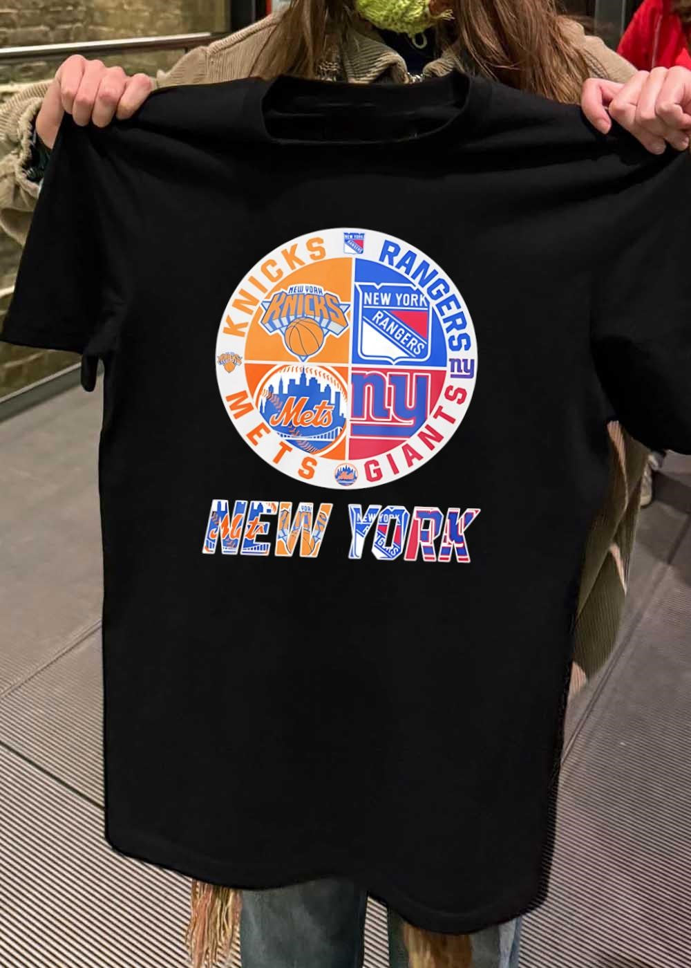 New York Sports Fan Art Print Knicks Rangers Mets Giants shirt