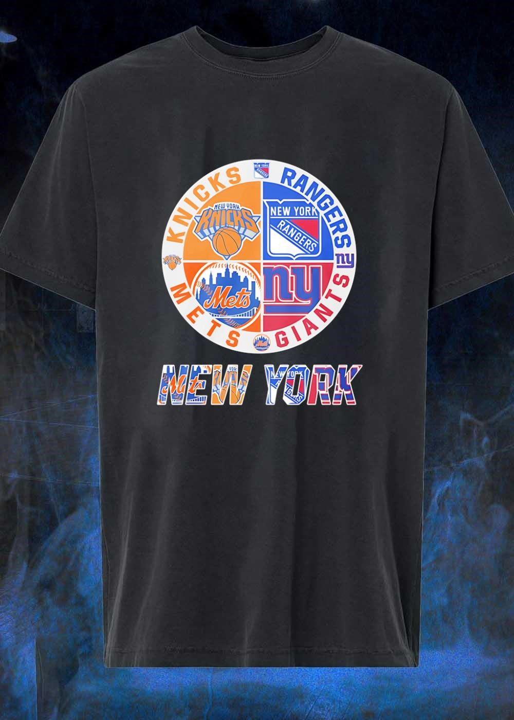 New York Sports Fan Art Print Knicks Rangers Mets Giants shirt