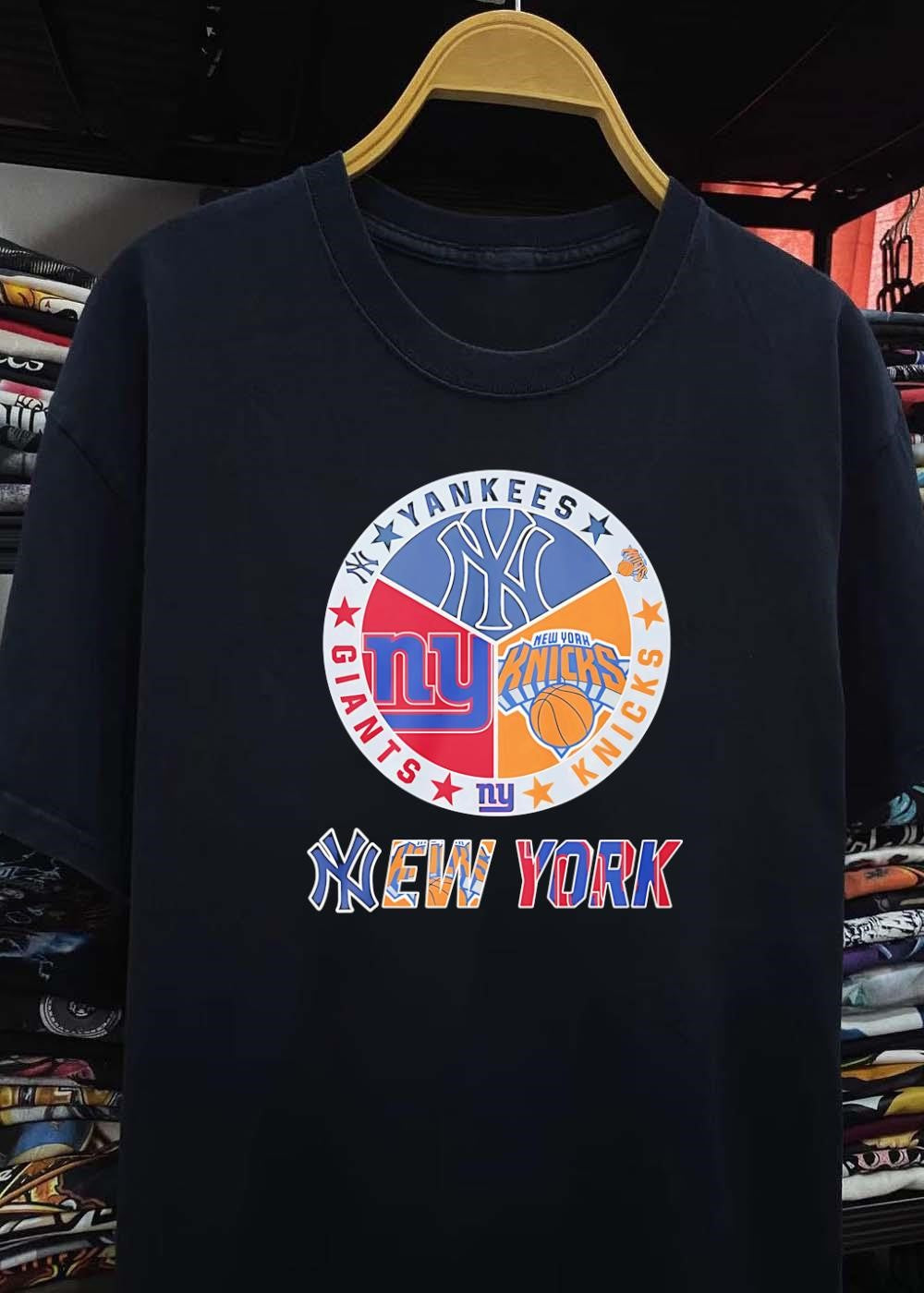 New York Sports Fan Art Print shirt Yankees Giants Knicks