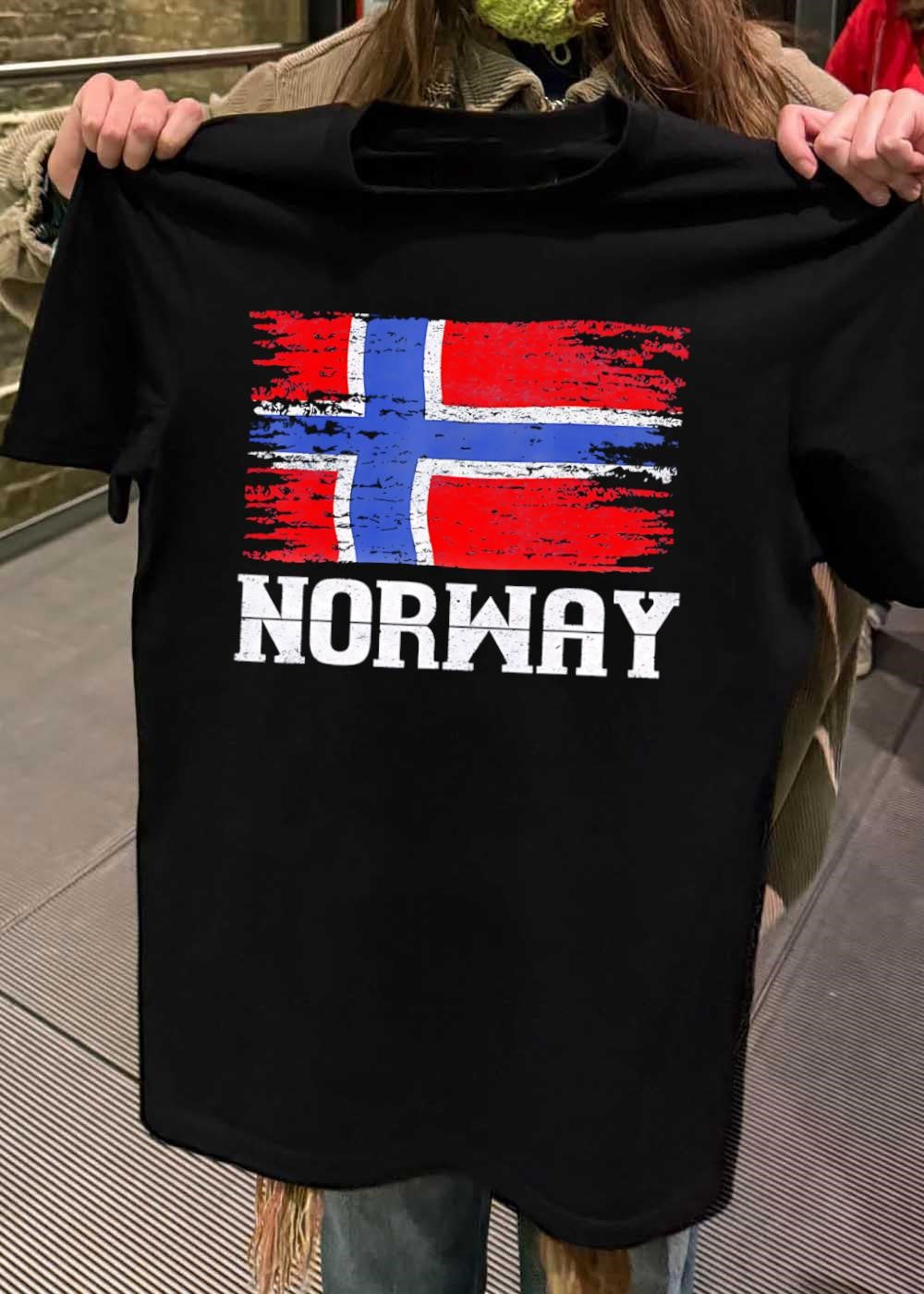 Norway Distressed Nordic Country Heritage Grunge Aesthetic Men’s shirt