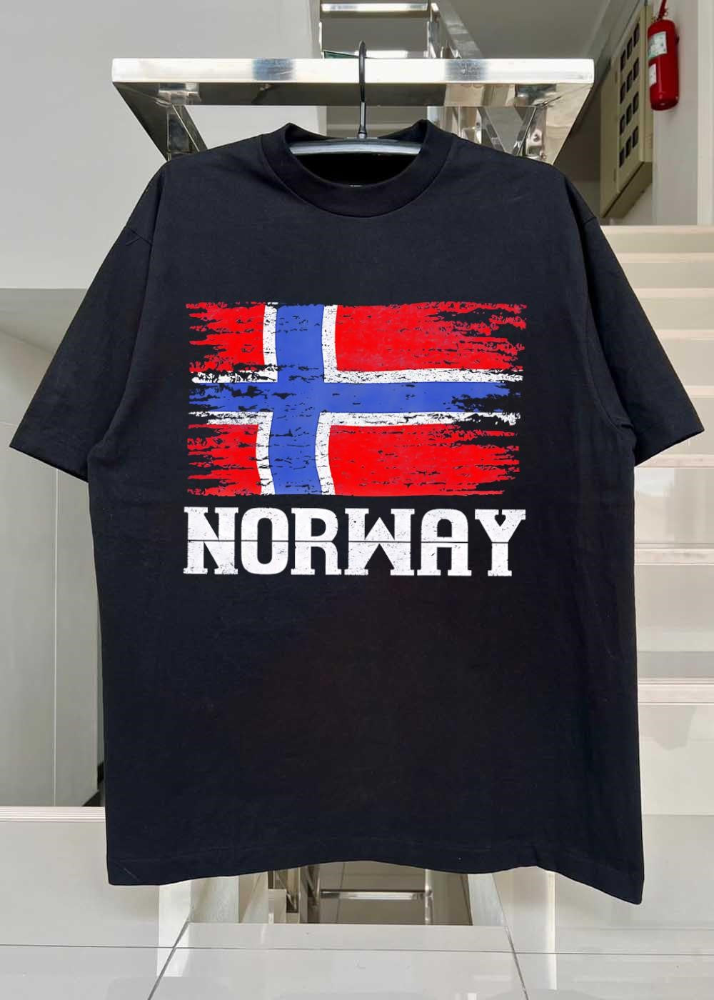 Norway Distressed Nordic Country Heritage Grunge Aesthetic Men’s shirt