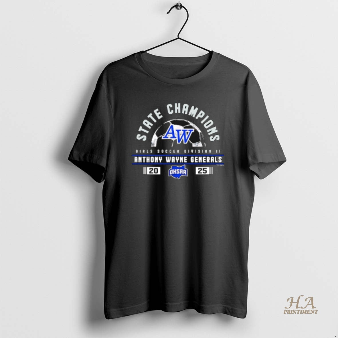 Official 2025 Anthony Wayne Generals Ohsaa Girls Soccer D2 State Champions Logo