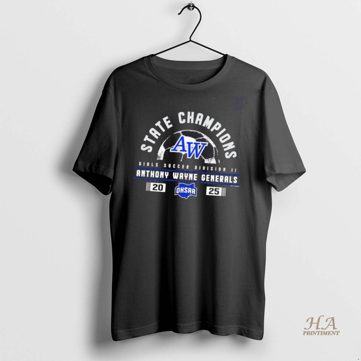 Official Anthony Wayne Generals 2025 Girls Soccer D2 State Champions Shirt