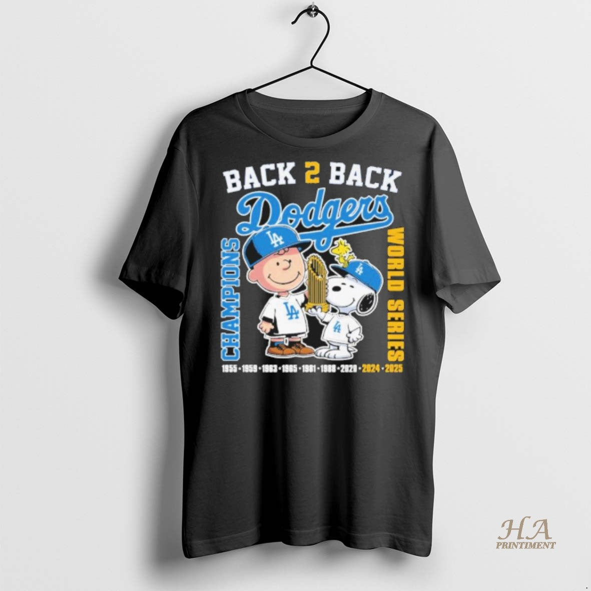 Official Back To Back Dodgers World Series Champions The Peanuts Shirt