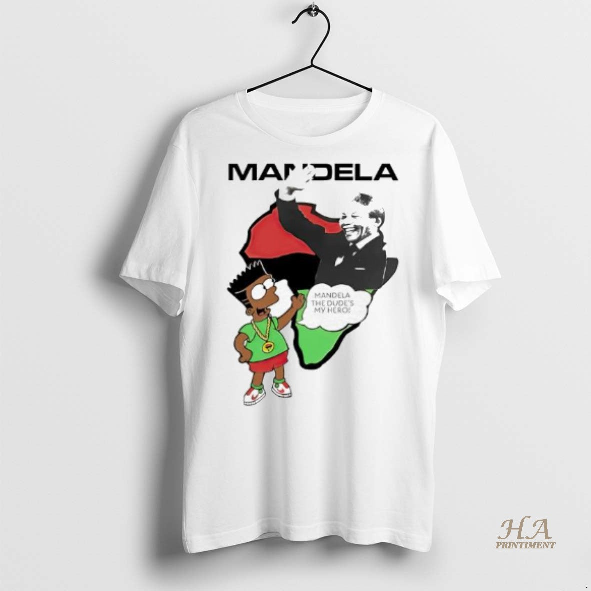 Official Bart Simpsons Mandela The Dudes My Hero Shirt