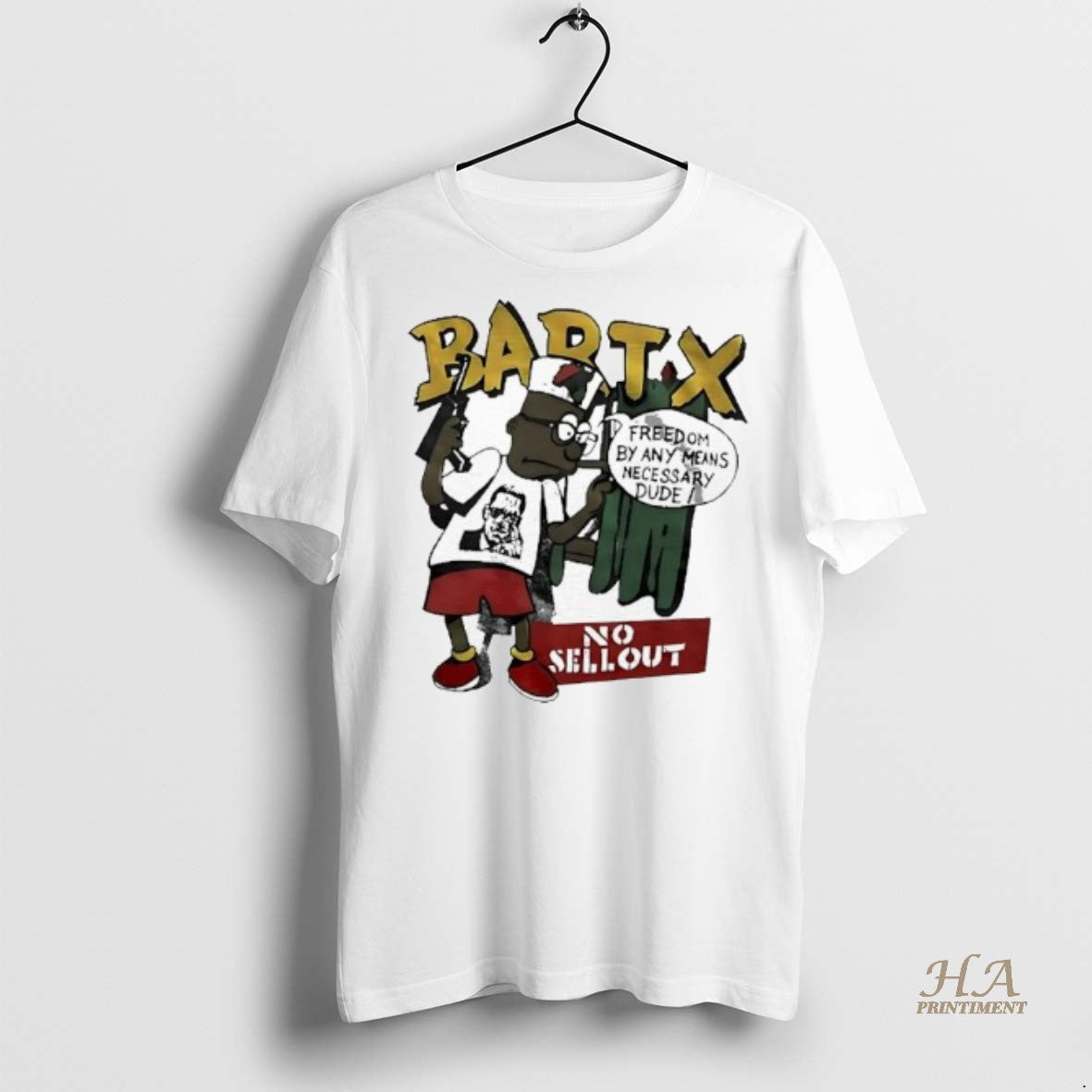 Official Bartx No Sellout Freedom By Any Means Necessary Dude Shirt
