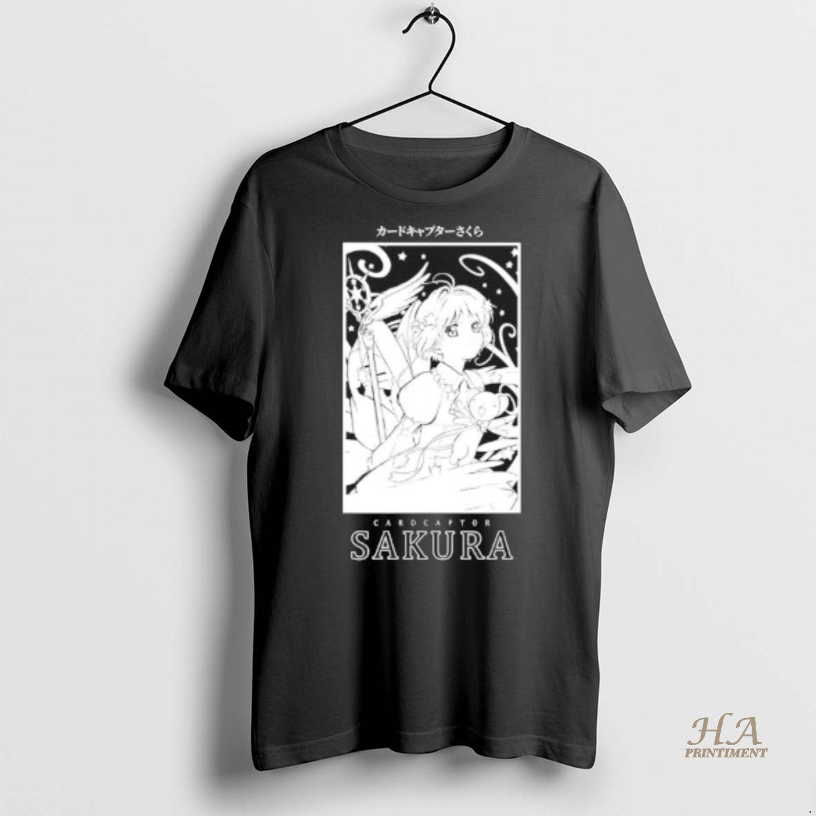 Official Cardcaptor Sakura Monochrome Box Black Shirt