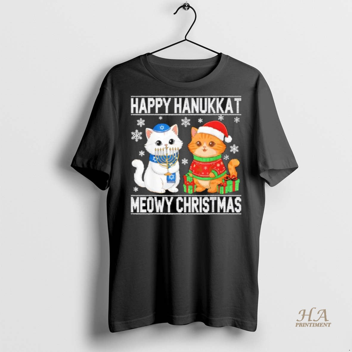 Official Cat Merry Christmas Happy Hanukkah Shirt