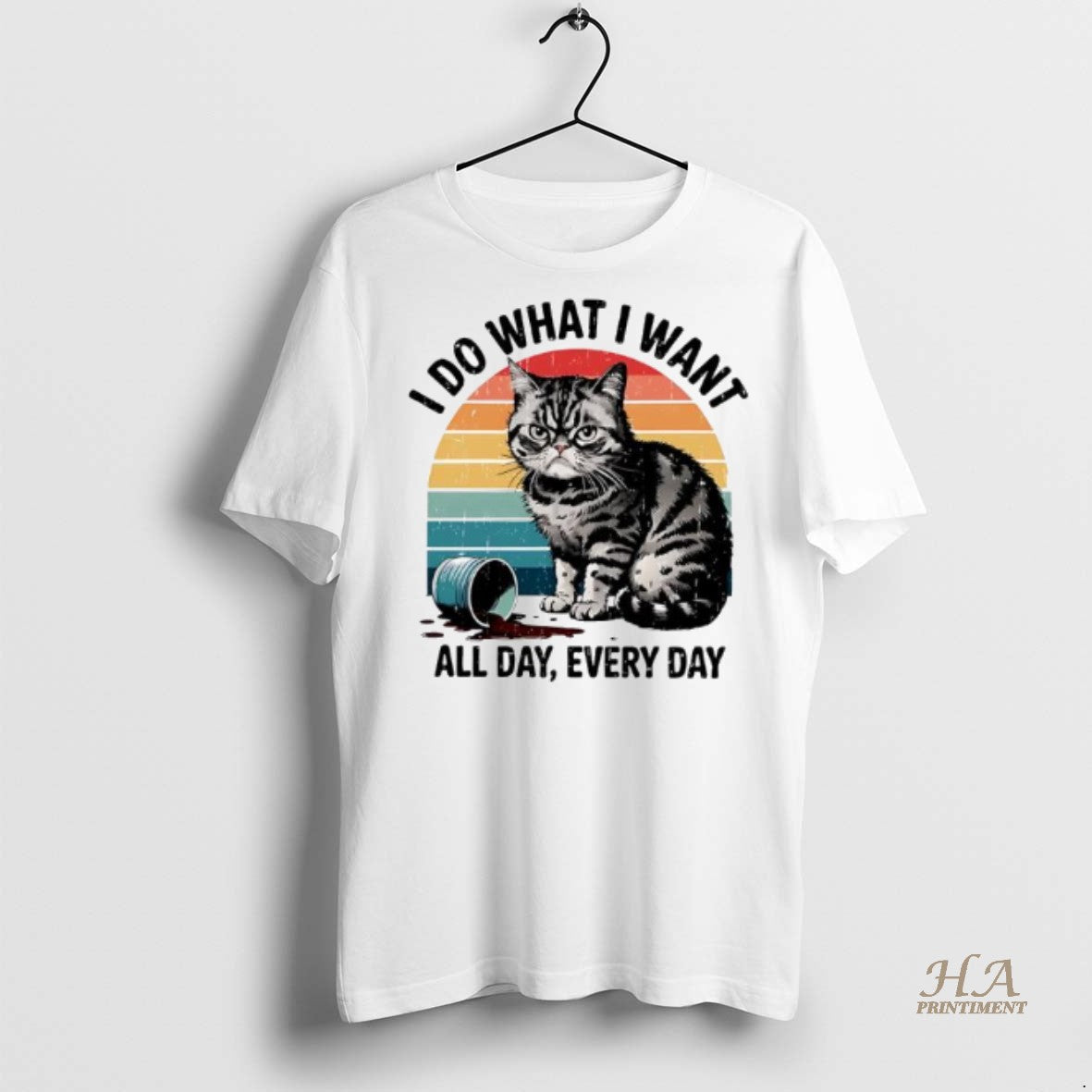 Official Cat Vintage I Do What I Want All Day Every Day Shirt