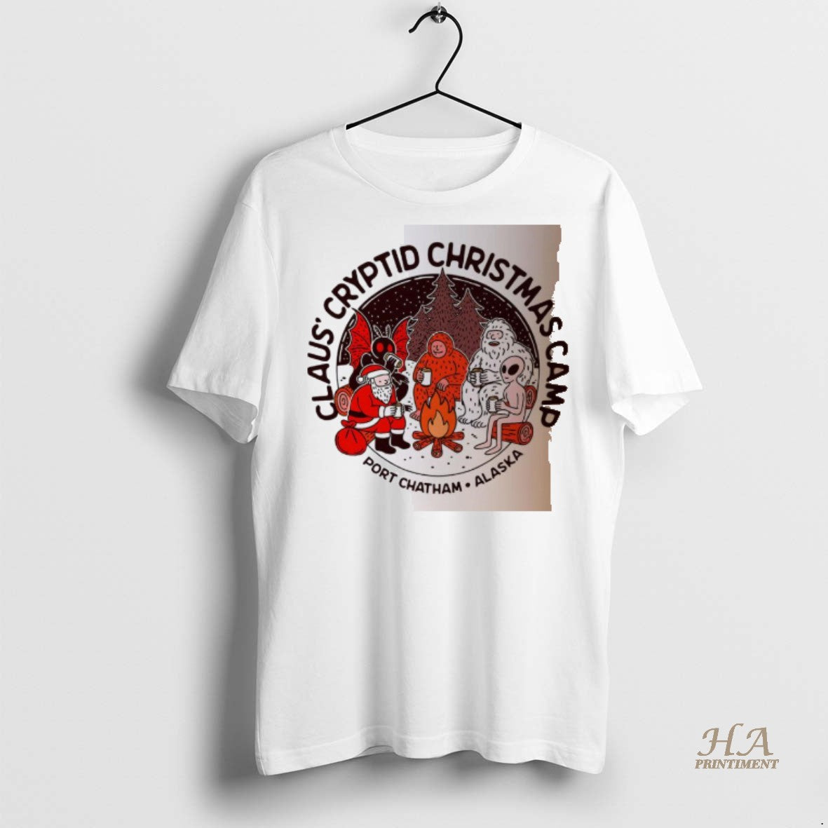 Official Claus Cryptid Christmas Camp Rustic Port Chatham Alaska Shirt