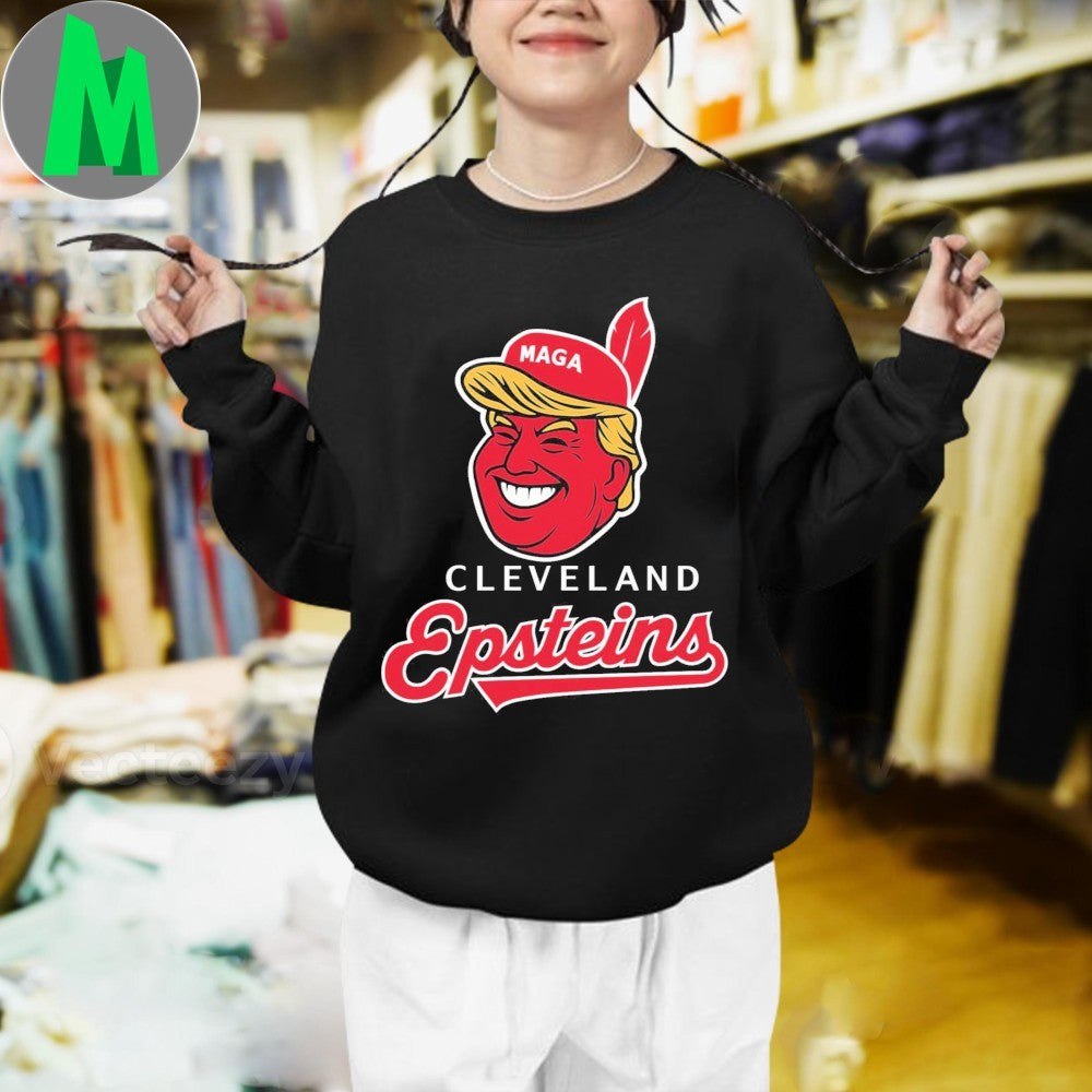 Cleveland Epstein’s Trump Chief Wahoo Parody T-Shirt – Political Satire & Controversial Humor