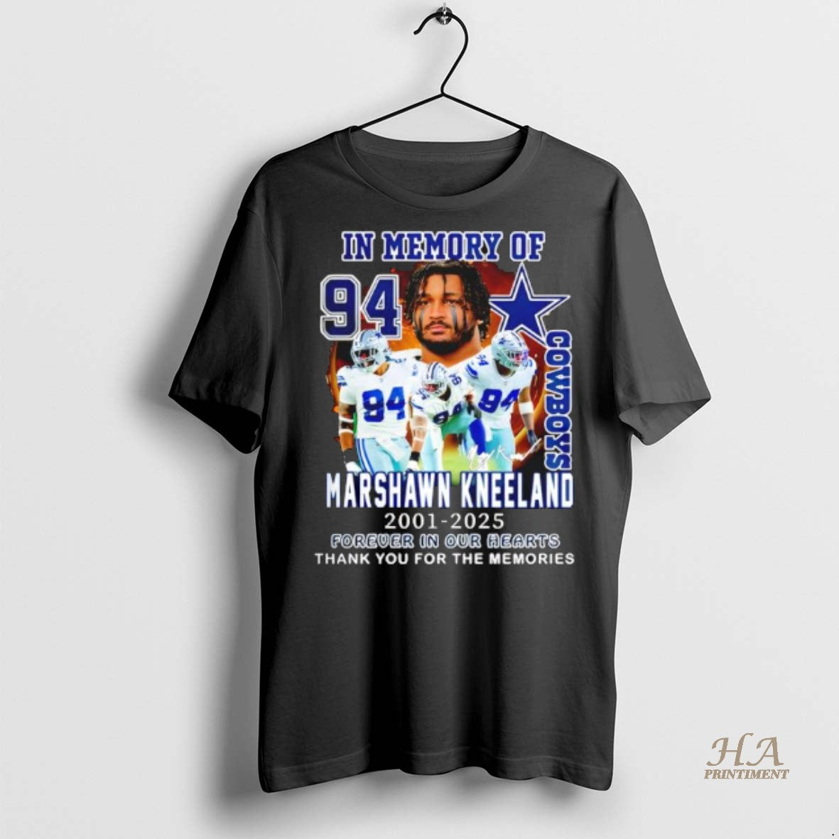 Official Dallas Cowboys In Memory Of Marshawn Kneeland Memories 2025 Shirt