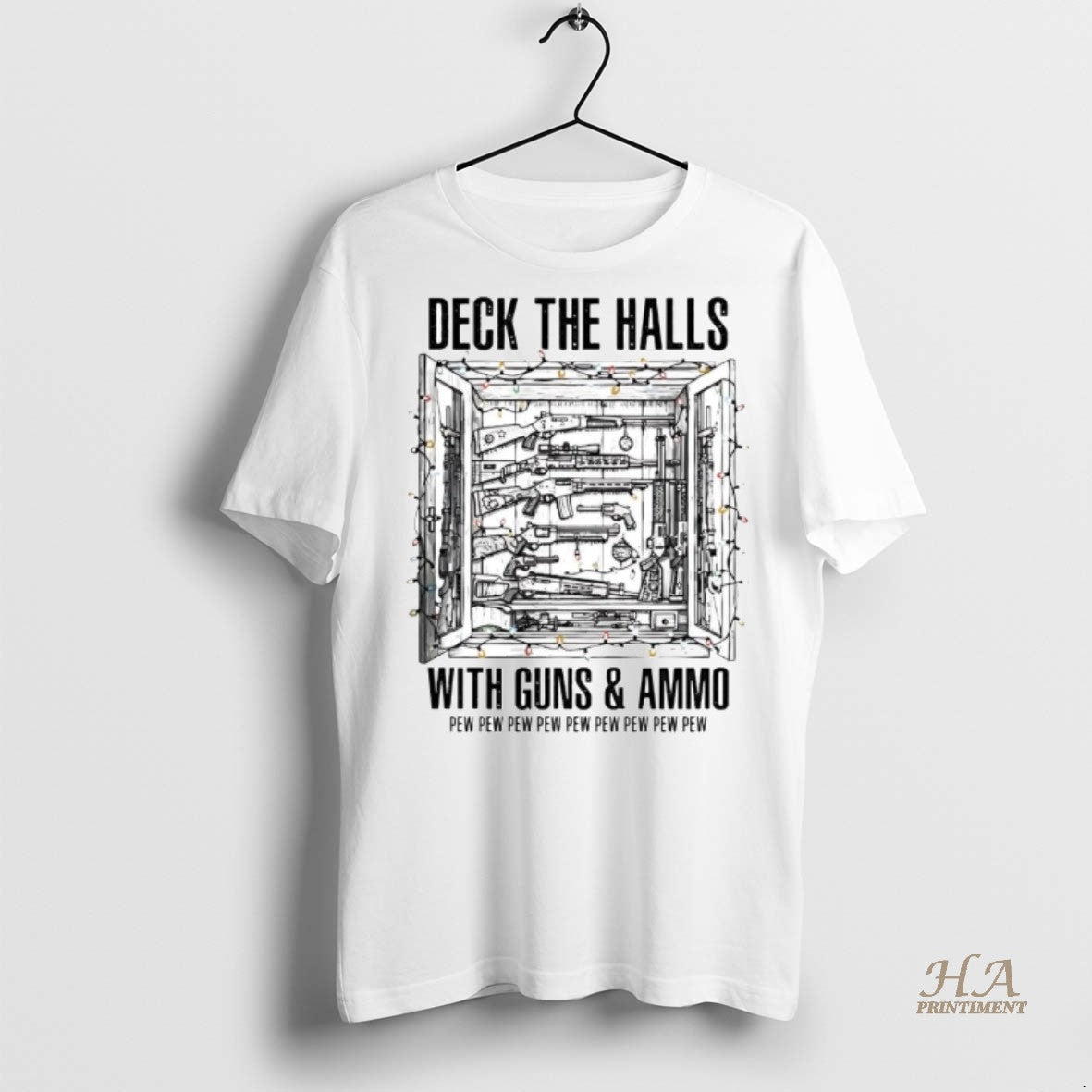 Official Deck The Halls With Guns And Ammo Christmas Shirt