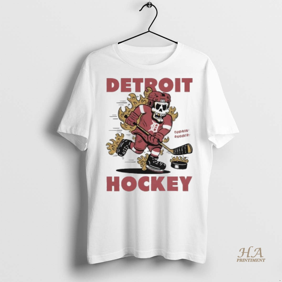 Official Detroit Red Wings Burnin Rubber Hockey Cartoon Shirt