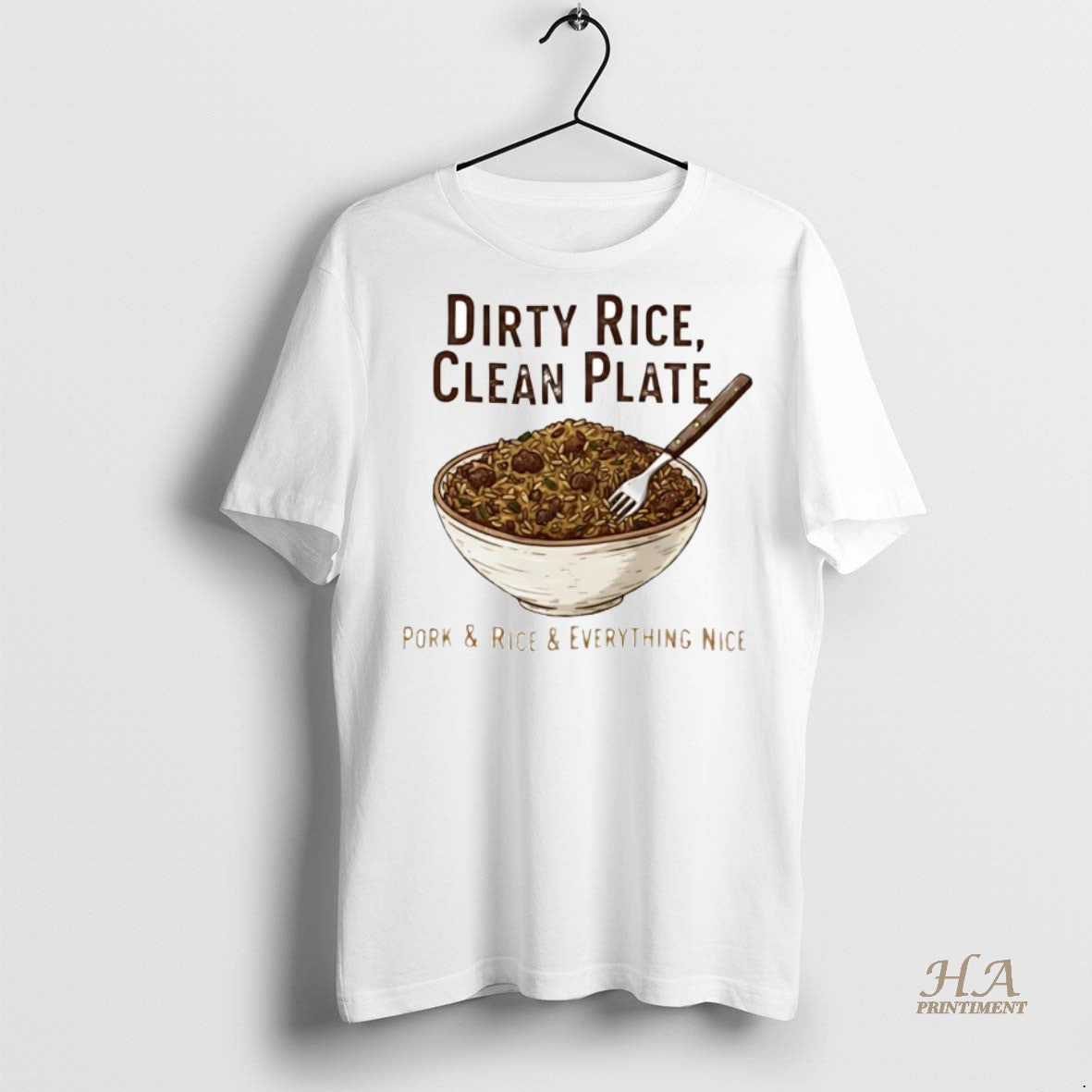 Official Dirty Rice Clean Plate Pork And Rice Everything Nice Shirt