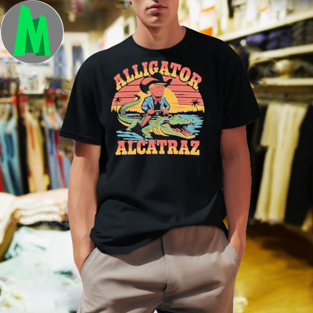 Donald Trump Riding Alligator Alcatraz Shirt