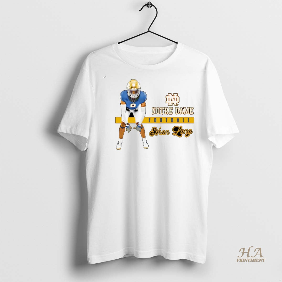 Official Ethan Long Notre Dame Fighting Irish Football Graphic Christmas Shirt
