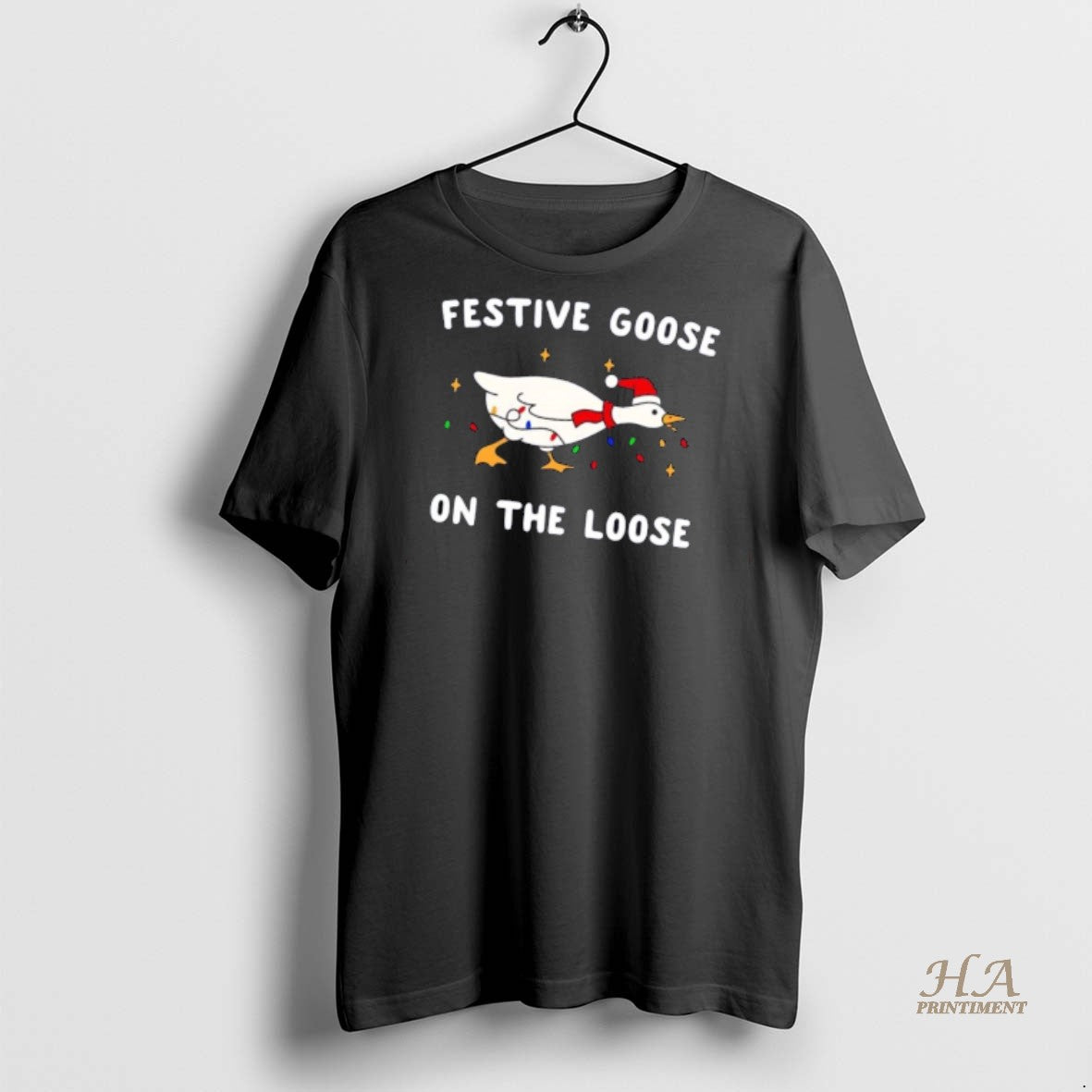 Official Festive Goose On The Loose Christmas Shirt