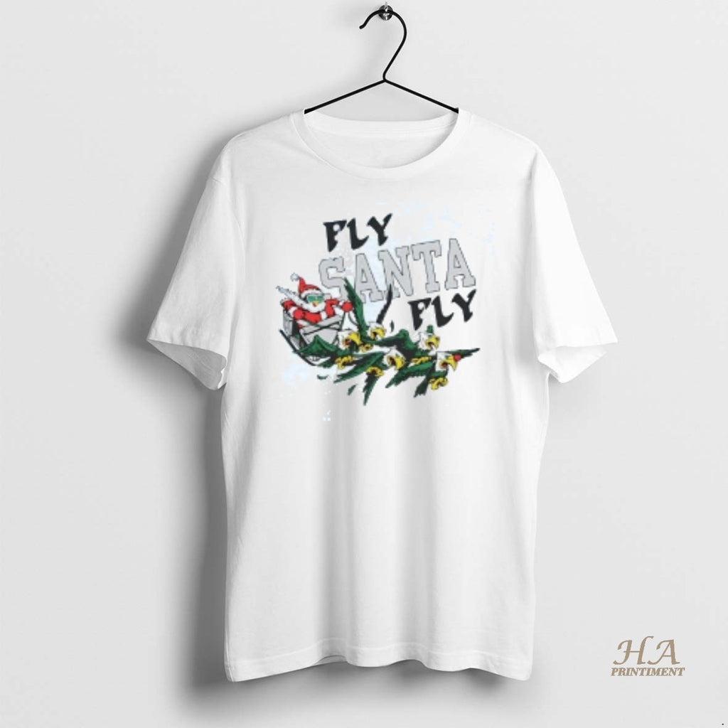 Official Fly Santa Fly Eagle Sleigh Christmas Shirt