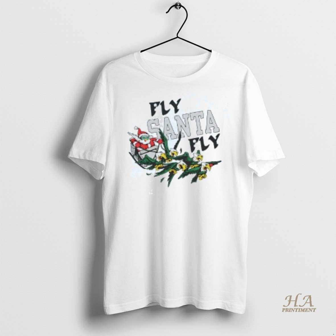 Official Fly Santa Fly Eagle Sleigh Christmas Shirt