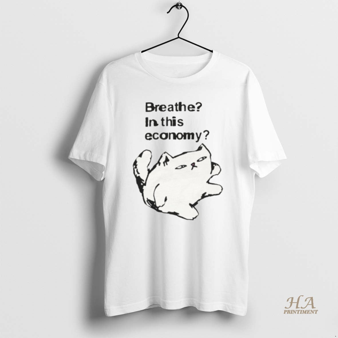 Official Funny Cat Breathe In This Economy