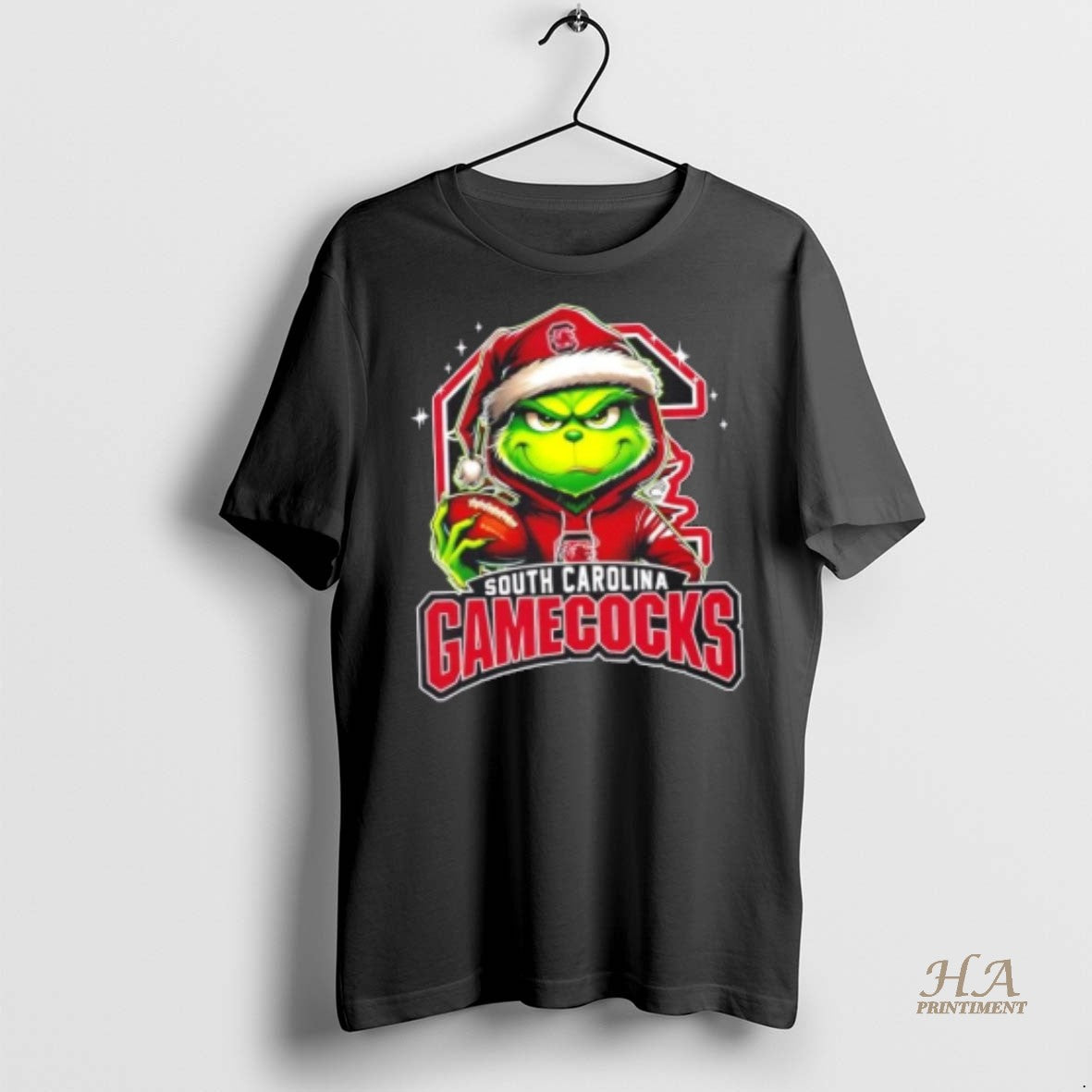 Official Grinch Is Holding A Ball And Smiling At South Carolina Gamecocks Fans Christmas
